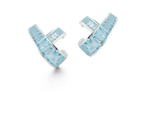 Ribbon Earrings in Blue Topaz