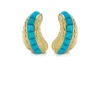 Rope Earrings with Turquoise and Gold Rope