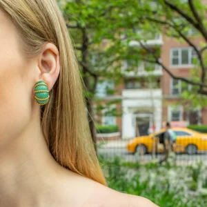 Shrimp Earrings in Aventurine
