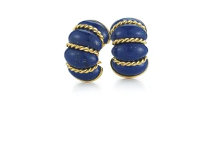 Shrimp Earrings in Lapis