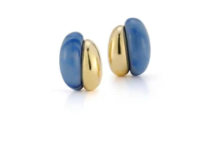 Silhouette Earrings in Blue Aventurine