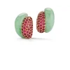 Silhouette Earrings in Green Jade & Ruby