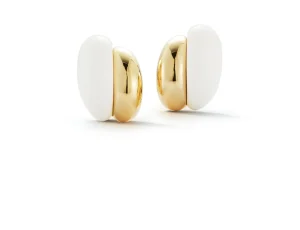 Silhouette Earrings in White Ceramic