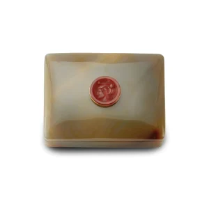 Small Agate Box with Carnelian