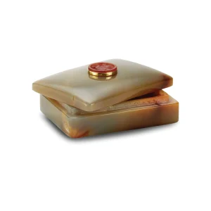 Small Agate Box with Carnelian