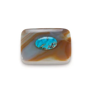 Small Agate Box with Turquoise