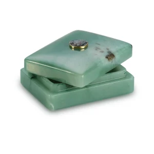 Small Green Aventurine Box with Hematite