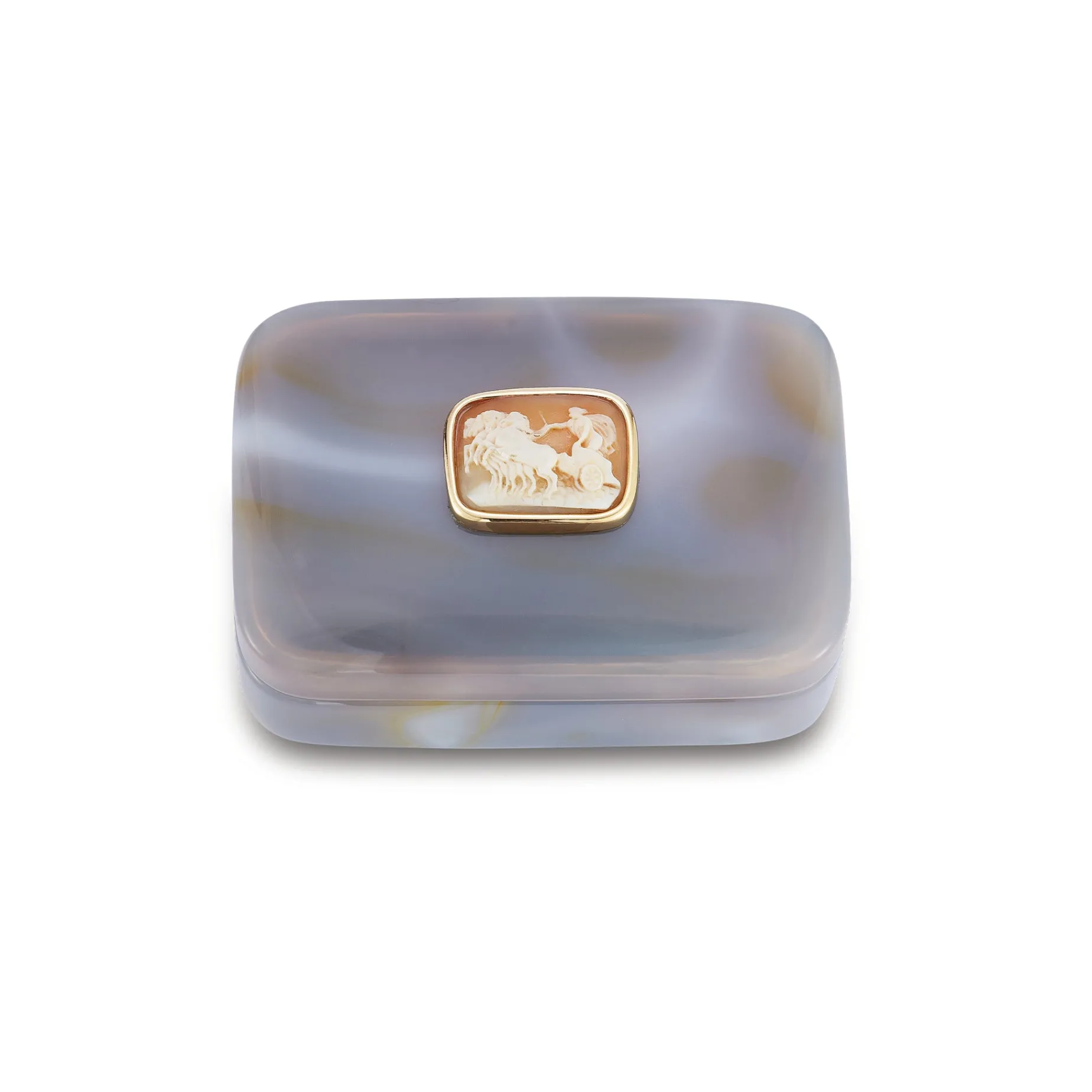 small_grey_agate_box_with_0.webp Small Grey Agate Box with Shell Cameo
