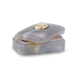 Small Grey Agate Box with Shell Cameo