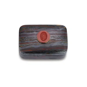 Small Tiger Iron Box with Red Jasper