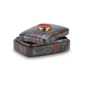 Small Tiger Iron Box with Red Jasper