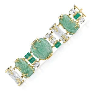 Snuff Bottle Bracelet in Carved Jade