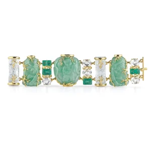 Snuff Bottle Bracelet in Carved Jade