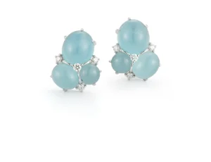 Three Cab Earrings in Aquamarine
