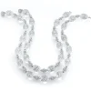 Torchon Necklaces in Carved Crystal & Pave Diamond